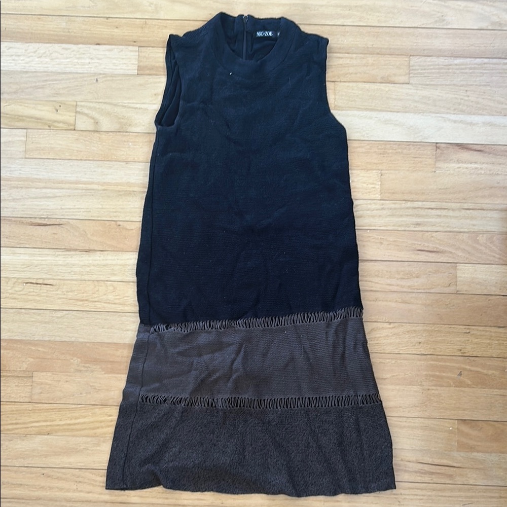NIC+ZOE Black and Gray Sleeveless Sheath Dress